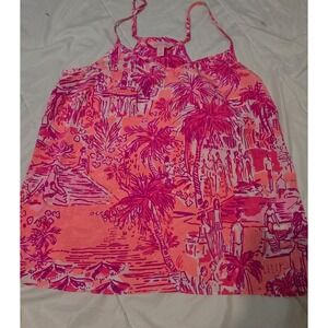 Lilly Pulitzer Rule Breakers Silk Dusk Tank Top Adjustable Straps Size XS